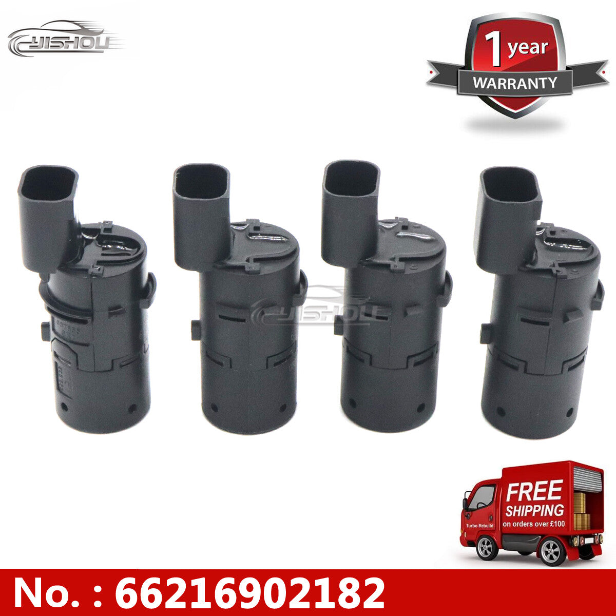 4-pack Parking Sensor PDC Sensor Rear Part for BMW E38 E39 E53 X5 66216902182 Black new