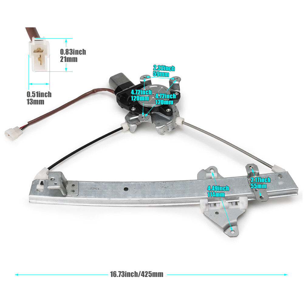 for Mitsubishi Outlander 2003-2006 Rear Right Power Window Regulator With Motor