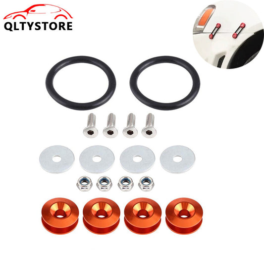 Orange Quick Release Fasteners Bumper Trunk Fender Hatch Lids Kit Aluminum