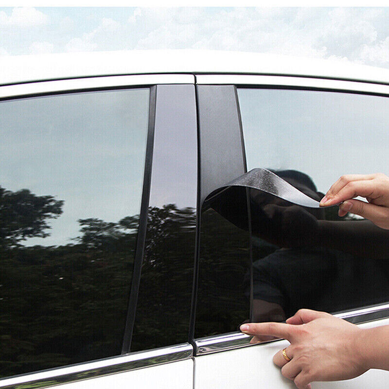 for Hyundai Santa FE 2007-12 Piano Black Pillar Posts Door Window Molding Strip