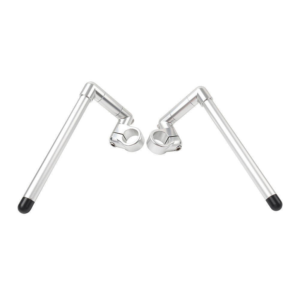 37MM Cafe Racer Bars 7/8 Universal Clip-On Handlebar Fork Tube Silver
