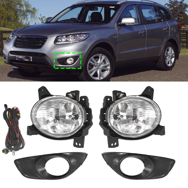 Front fog lights with bulbs for Hyundai Santa Fe 2.4 2009 - 2012
