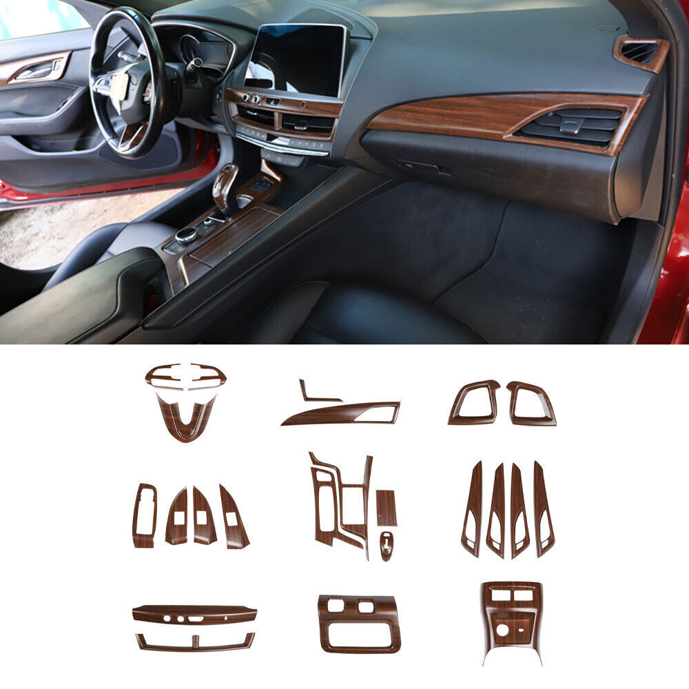 for Cadillac CT5 2020-24 Matt Wood Grain Interior Full Decoration Cover Trim Kit