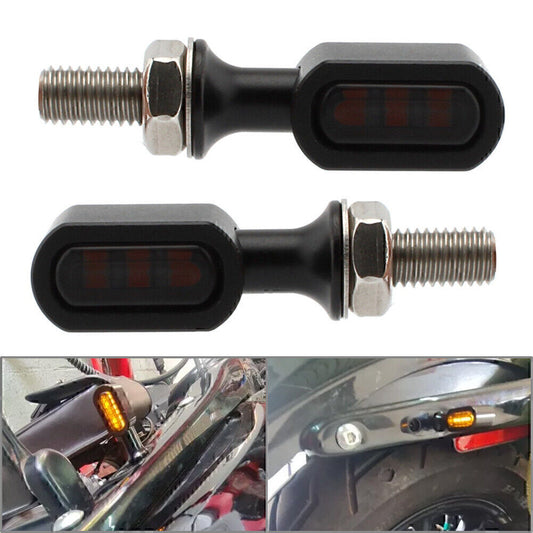 for Mini LED Rear Turn Signal Run Indicator Light Lamp for Harley Black Smoke Lens