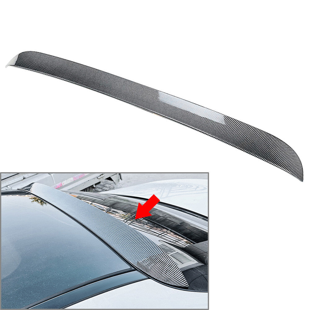 Rear Roof Spoiler Wing Trunk Upper Lip for Benz C Class W205 15-21 Carbon Black