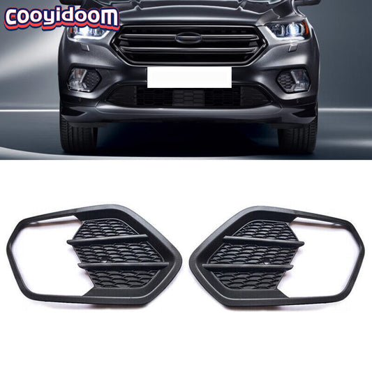2X Front Bumper Fog Light Frame Grille Cover for Ford Escape Kuga 2017-2019