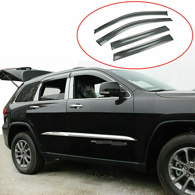 Window Trim Sun Vent Visor Rain Guard W/Chrome for Jeep Grand Cherokee 2011-2021