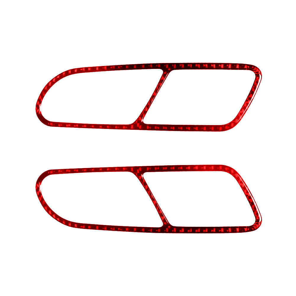 2X Red Carbon Fiber Rear Door Handle Frame Trim for Volkswagen for Tiguan 2013-2017