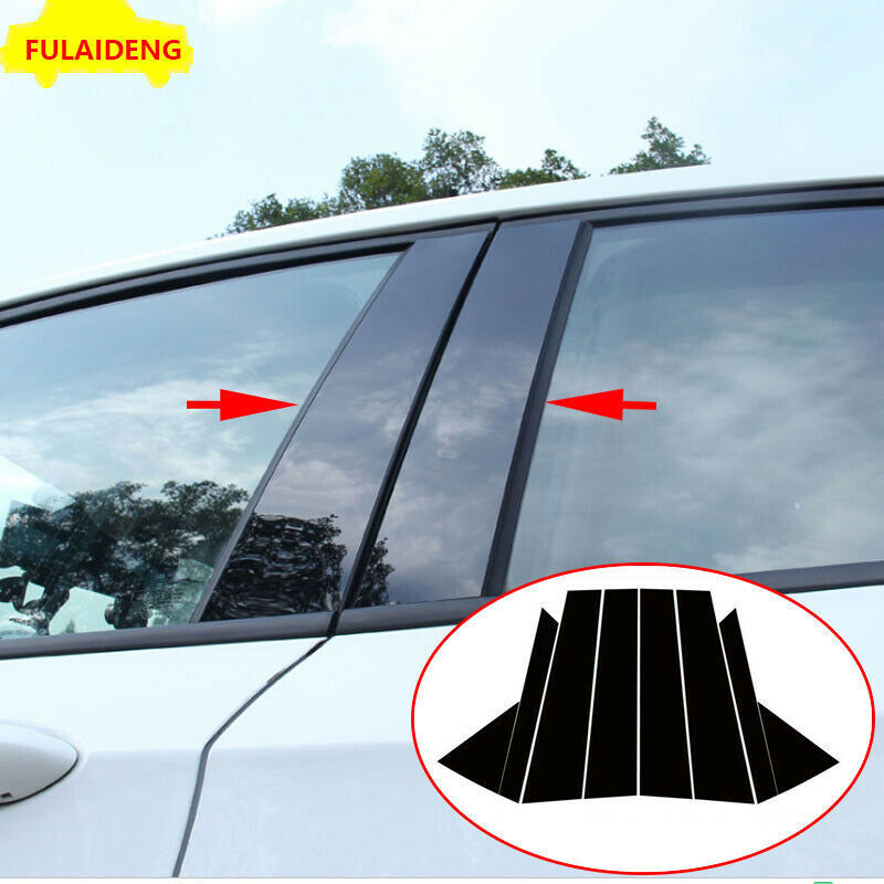 8P for Hyundai for Tucson 2016-2018 Black Window Pillar Posts Mirror Plate Molding