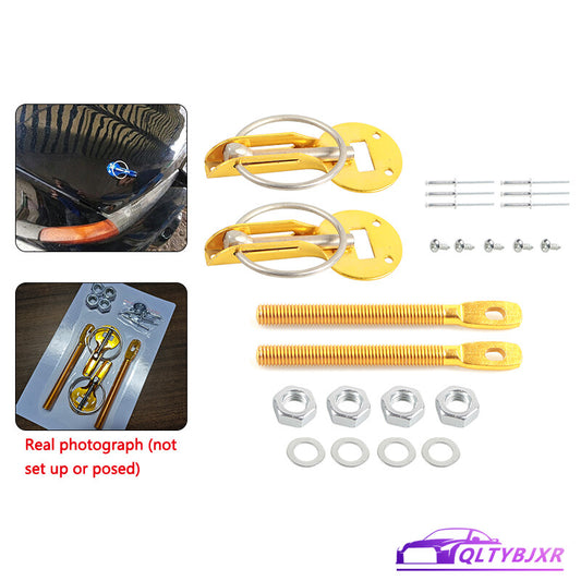 Gold Car Hood Pin Pins Lock Alloy Steel Mount Bonnet Latch Kit Racing Universal