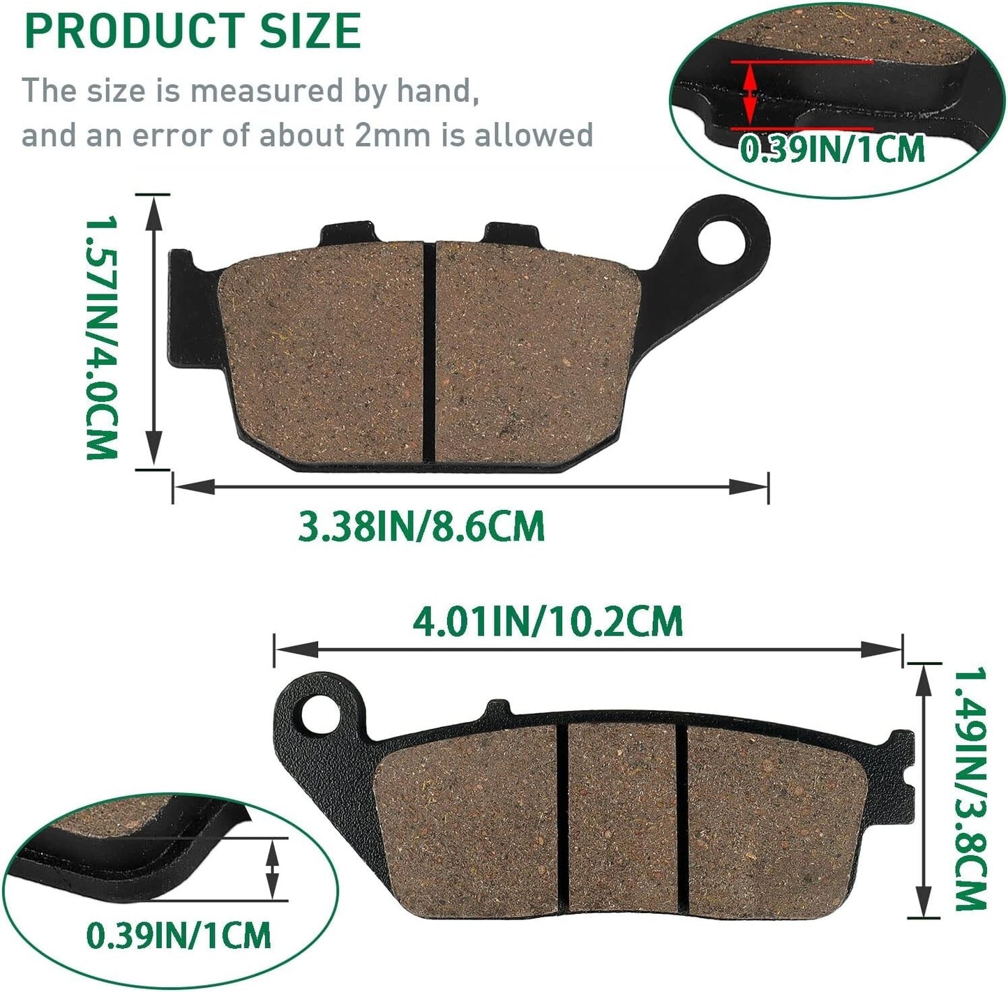 Front Rear Brake Pads for Honda CBR 250 R 2011 CB 300F CB300F CB 300 F 2015