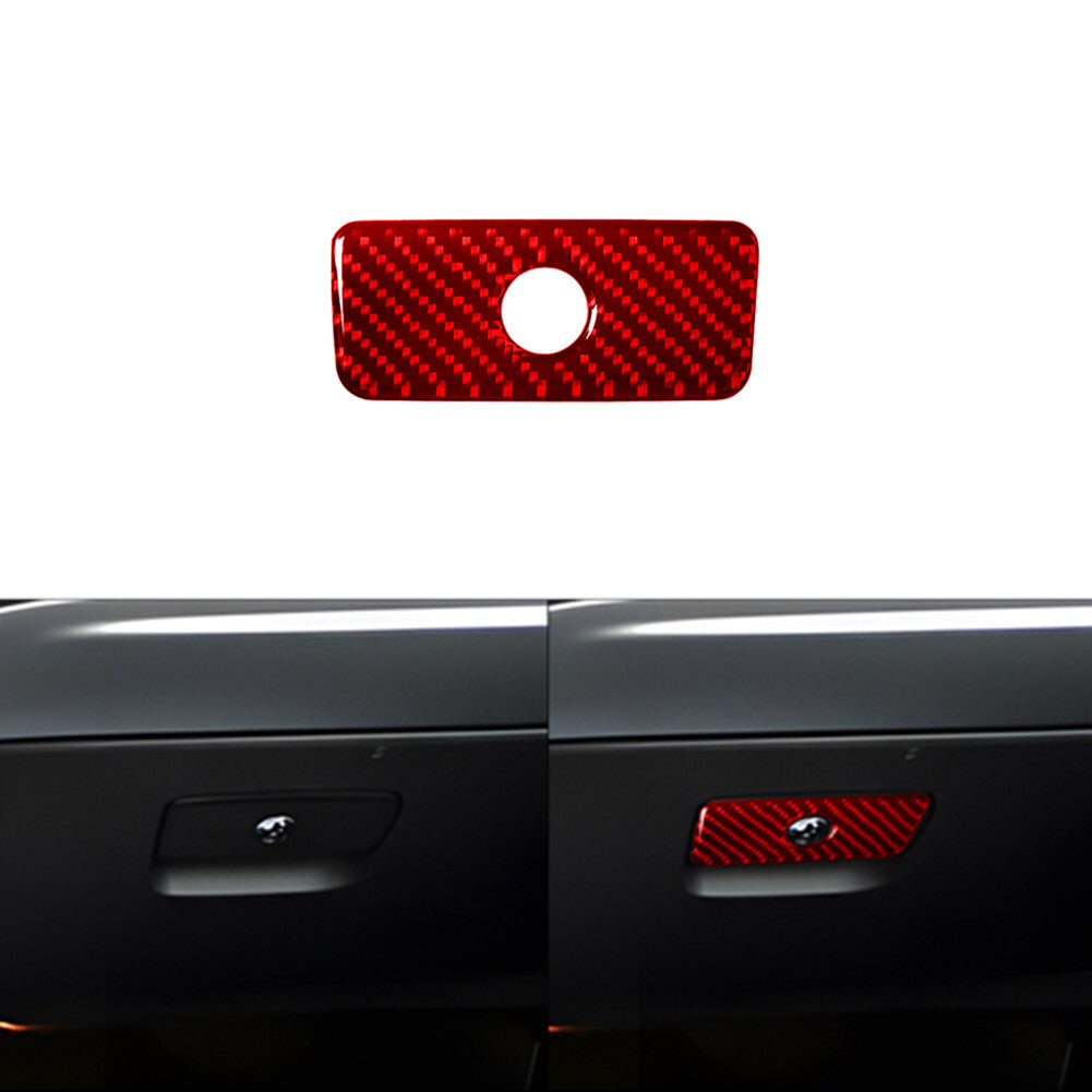 Red Carbon Fiber Glove Box Latch Handle Cover Trim for Dodge Durango 2014-2020