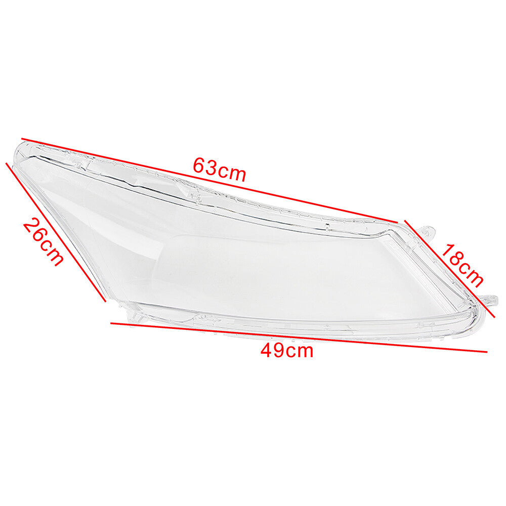 Headlight housing, lens cover, and lens cap suitable for 2008-2012 for Honda Accord, transparent left and right sides.