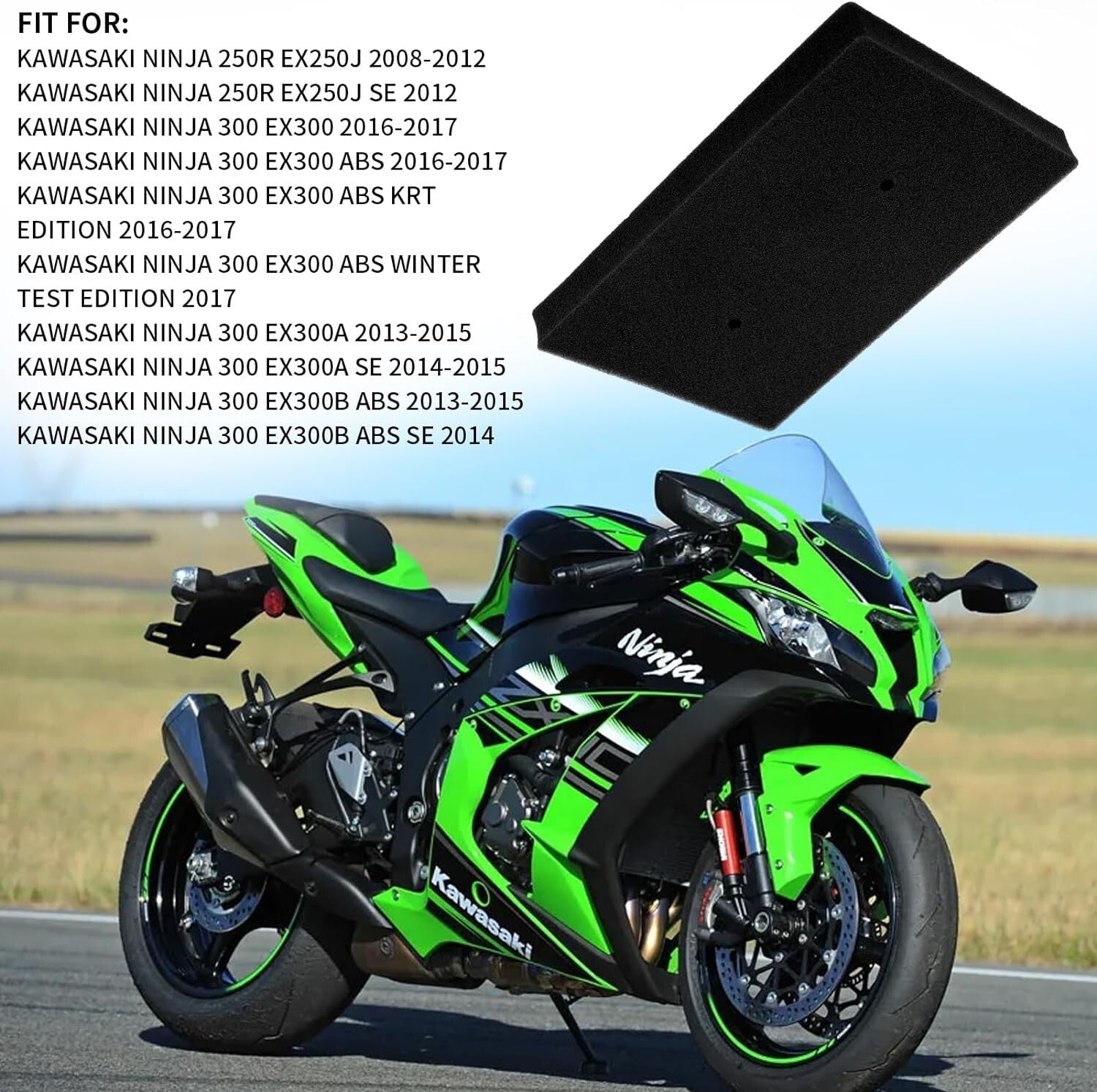 Air Filter Cleaner HFA2505 for Kawasaki EX250 300 EX300 2013-2017
