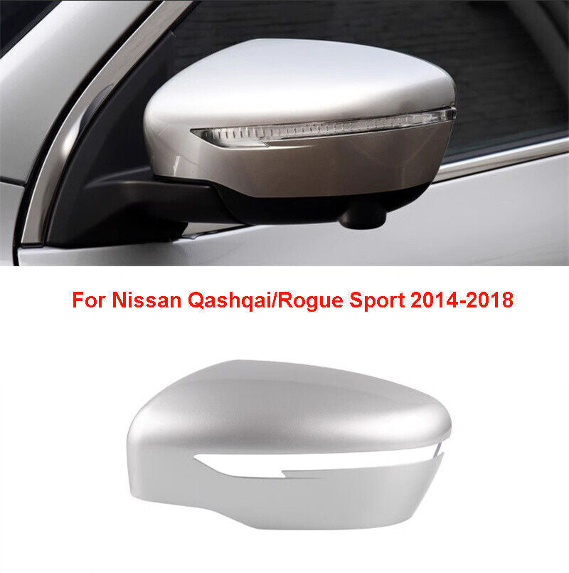 Silver LH Rearview Mirror Shell Cover Cap for Nissan Qashqai/Rogue Sport 2014-18