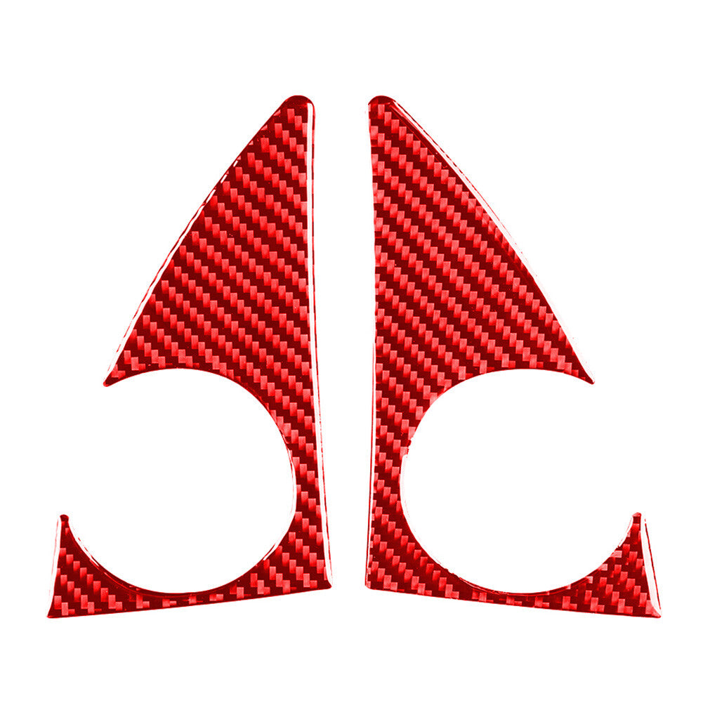 2x A Pillar Loudspeaker Panel Trim for Toyota Tundra 2014-2021 Carbon Fiber Red