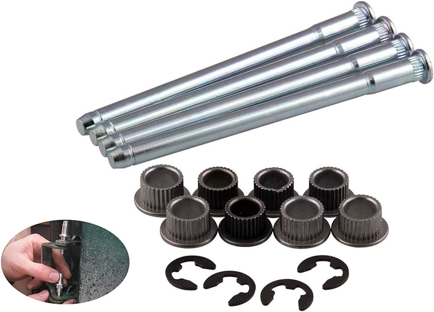 Door hinge pins and bushing kit, 2 doors, 4 pins, for 1988-2002 for Chevrolet S10 and for GMC S15.