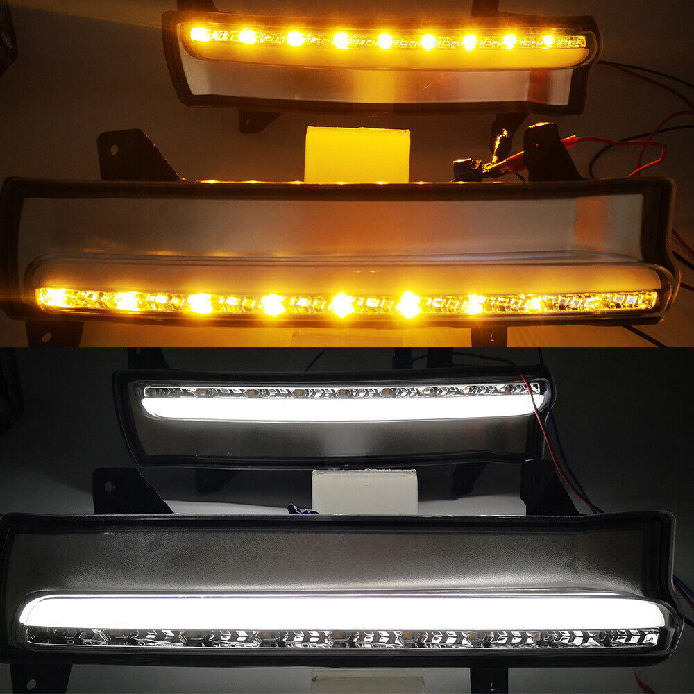 Pair LED DRL Daytime Running Light Fog Lamp Fit for Jeep Compass 2017 2018-2019