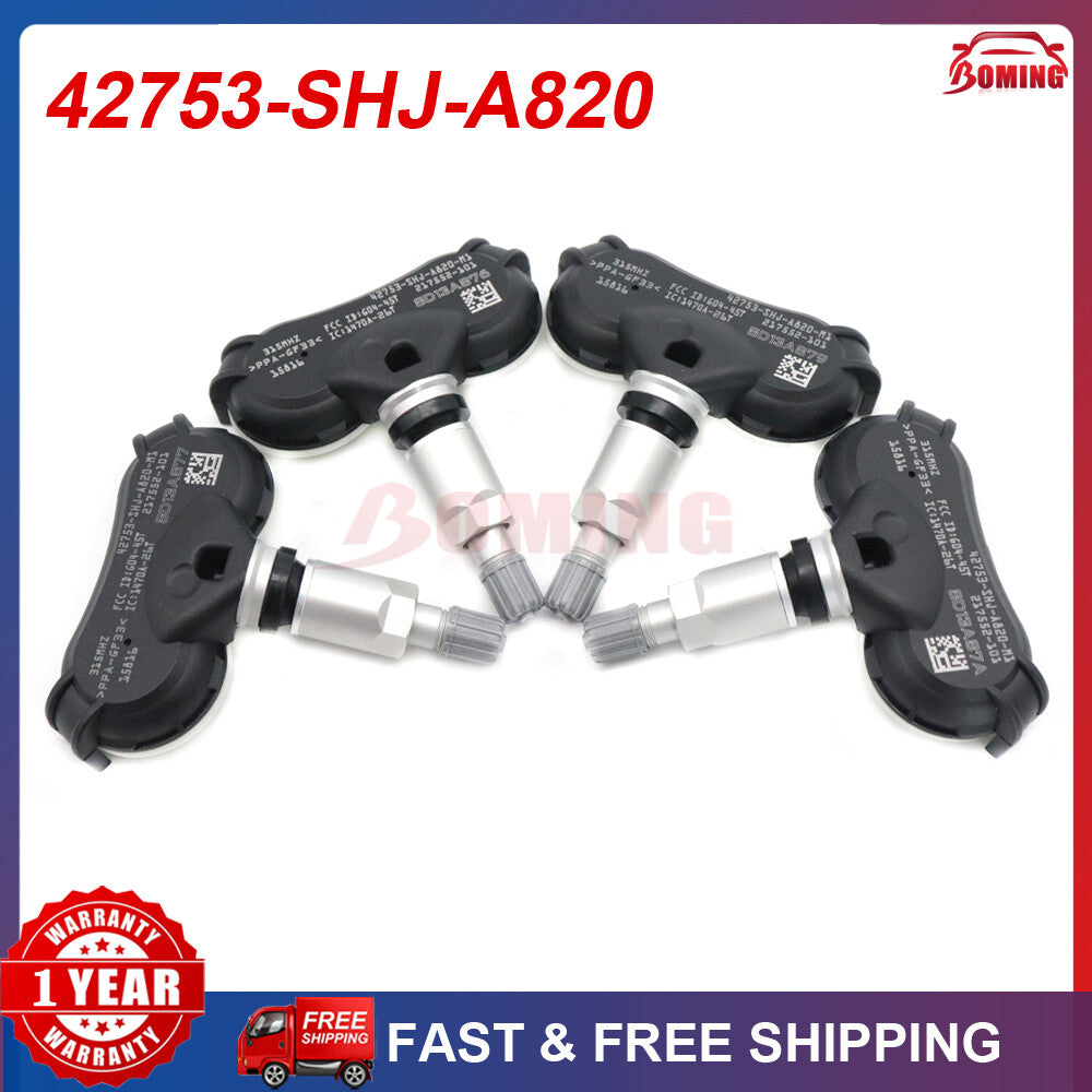 4x New TIRE PRESSURE SENSOR TPMS 42753-SHJ-A820-M1 For 08-10 Odyssey 08 Element