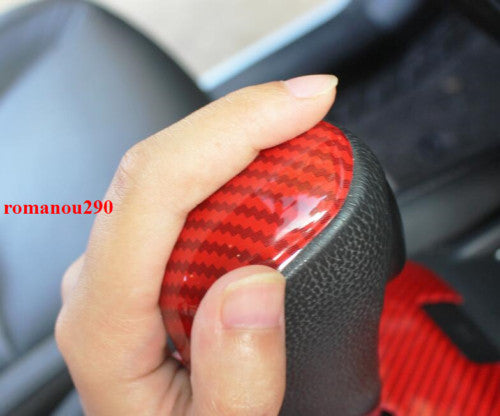 for Nissan Rogue 2014-2020 ABS Red Carbon Fiber Color Gear Shift Knob Cover Trim