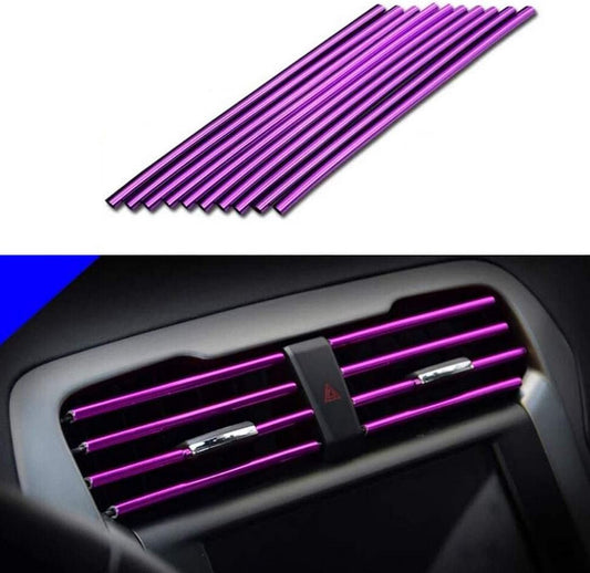 10-Piece Car Air Conditioner Socket Decorative Molded Strips in Purple  for ford