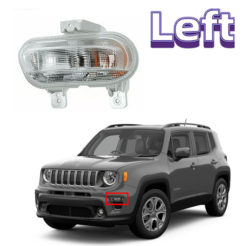 For 2019-2021 for Jeep Renegade 1Pcs Left Front DRL Parking Turn Signal Fog Light