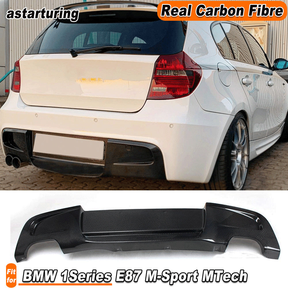 REAL Carbon Rear Diffuser Spoiler Lip for BMW 1Series E87 M-Sport MTech 2007-10