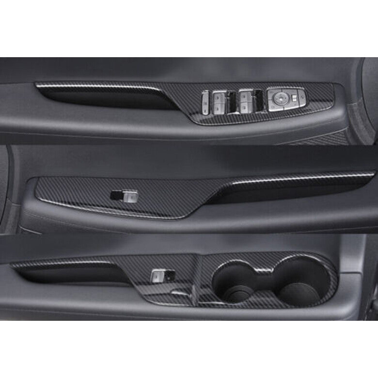 for Hyundai Palisade 2020-2023 Carbon Fiber Window Lift Panel Switch Cover Trim