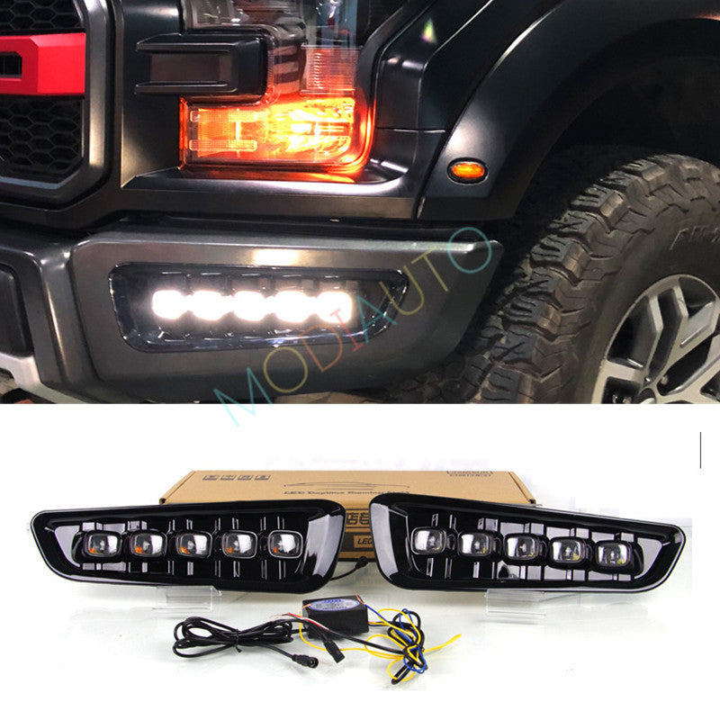for Ford F150 2018-2020 Style Conversion Steel Front Bumper LED Fog Lamp