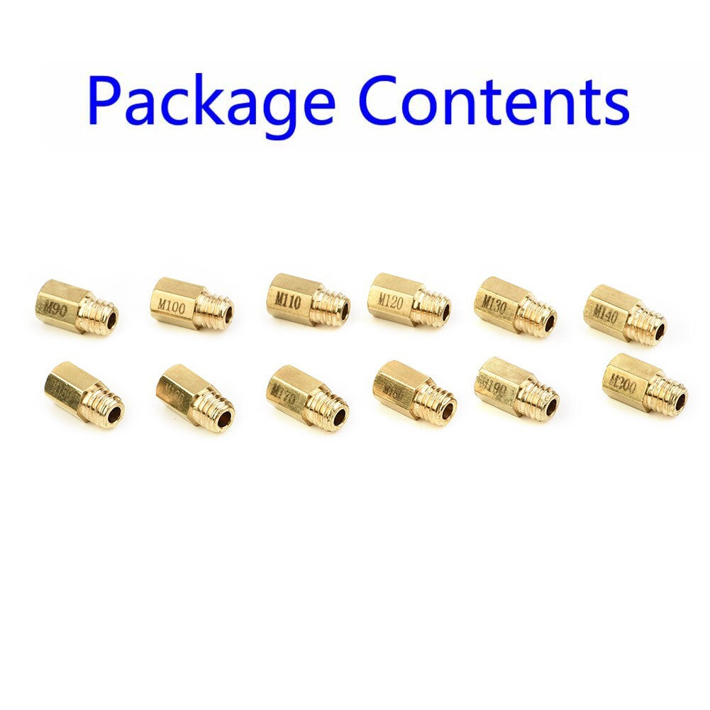 12x Hex Style Main Jet Fit For VM TM Carburetor 90-200 Jet Motorbike