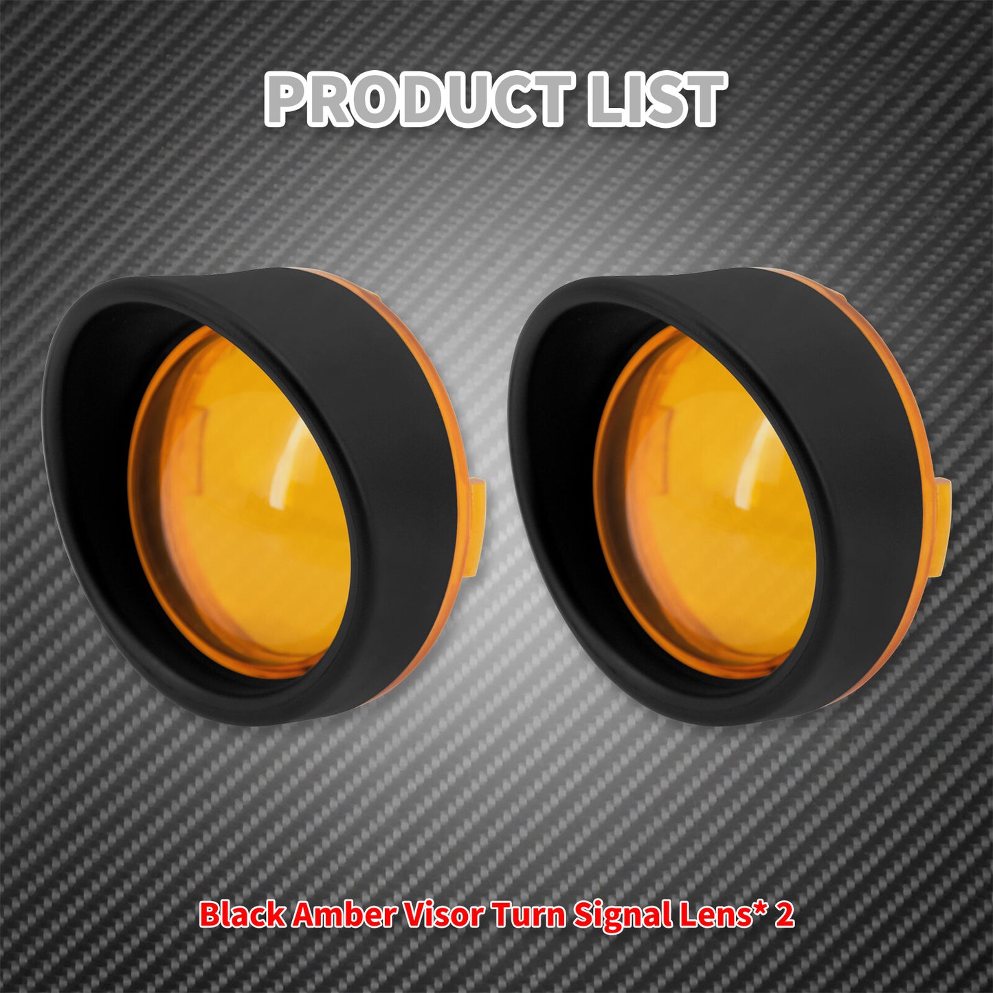 Visor Ring Turn Signal Amber Lens Cover Fit for Harley Dyna Softail Sportster XL