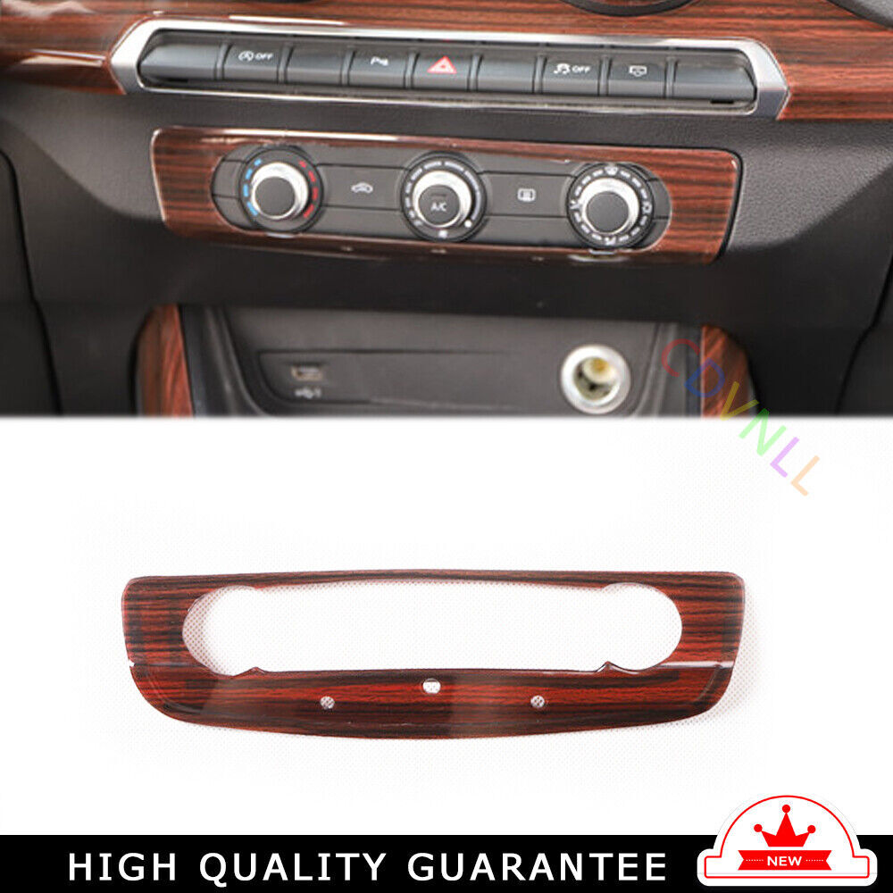 Car Inner Console AC Switch Control Panel Trim for Audi Q2L 2018-2021 Red Wood