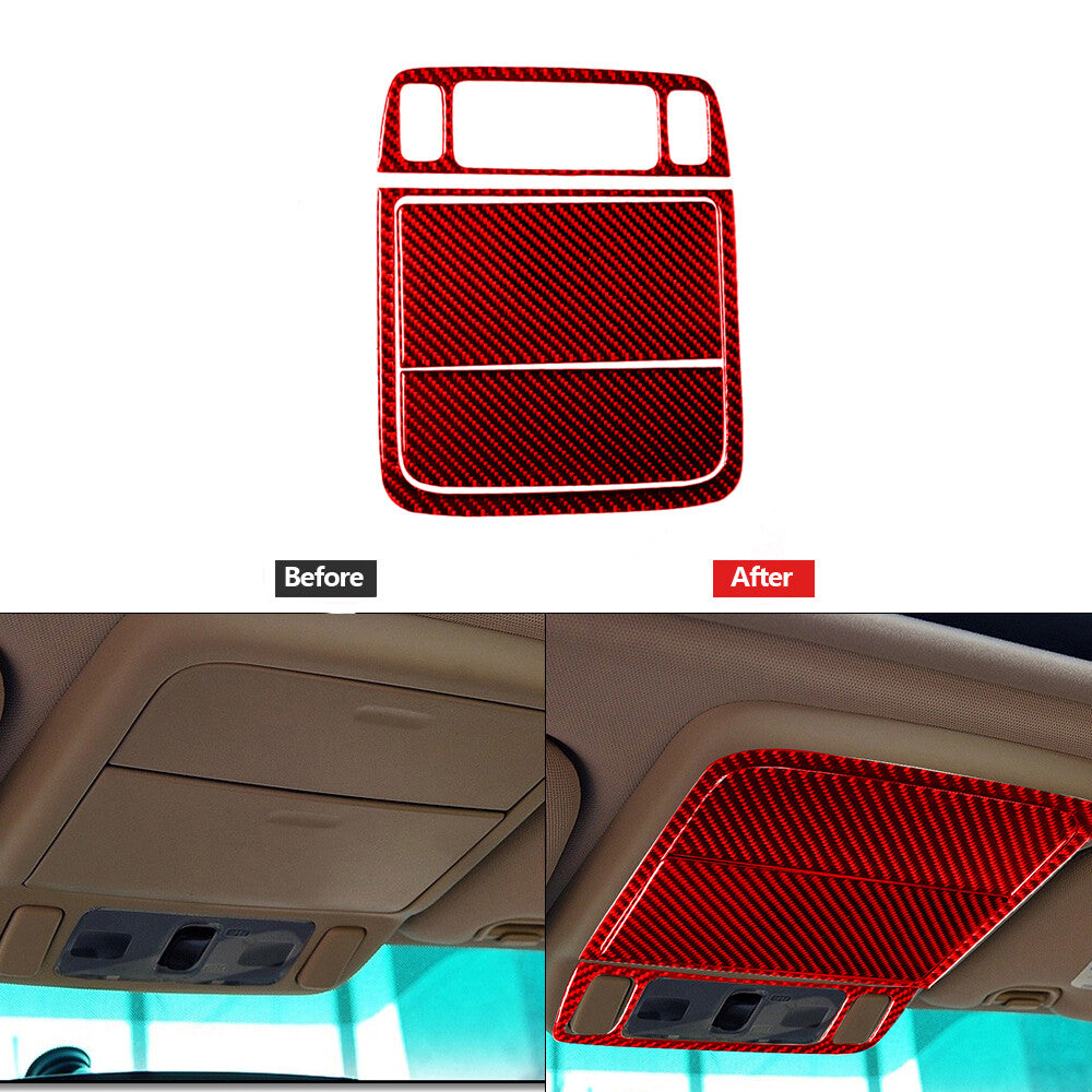 Red Carbon Fiber Front Overhead Light Cover Trim for Subaru Forester 2005-2008