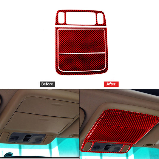 Red Carbon Fiber Front Overhead Light Cover Trim for Subaru Forester 2005-2008