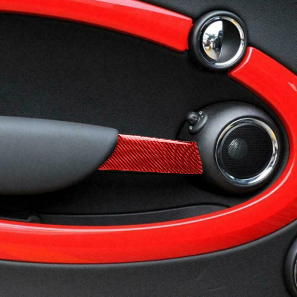 2Pcs Carbon Fiber Inner Door Handle Panel Cover Trim Fit for Mini Cooper F56