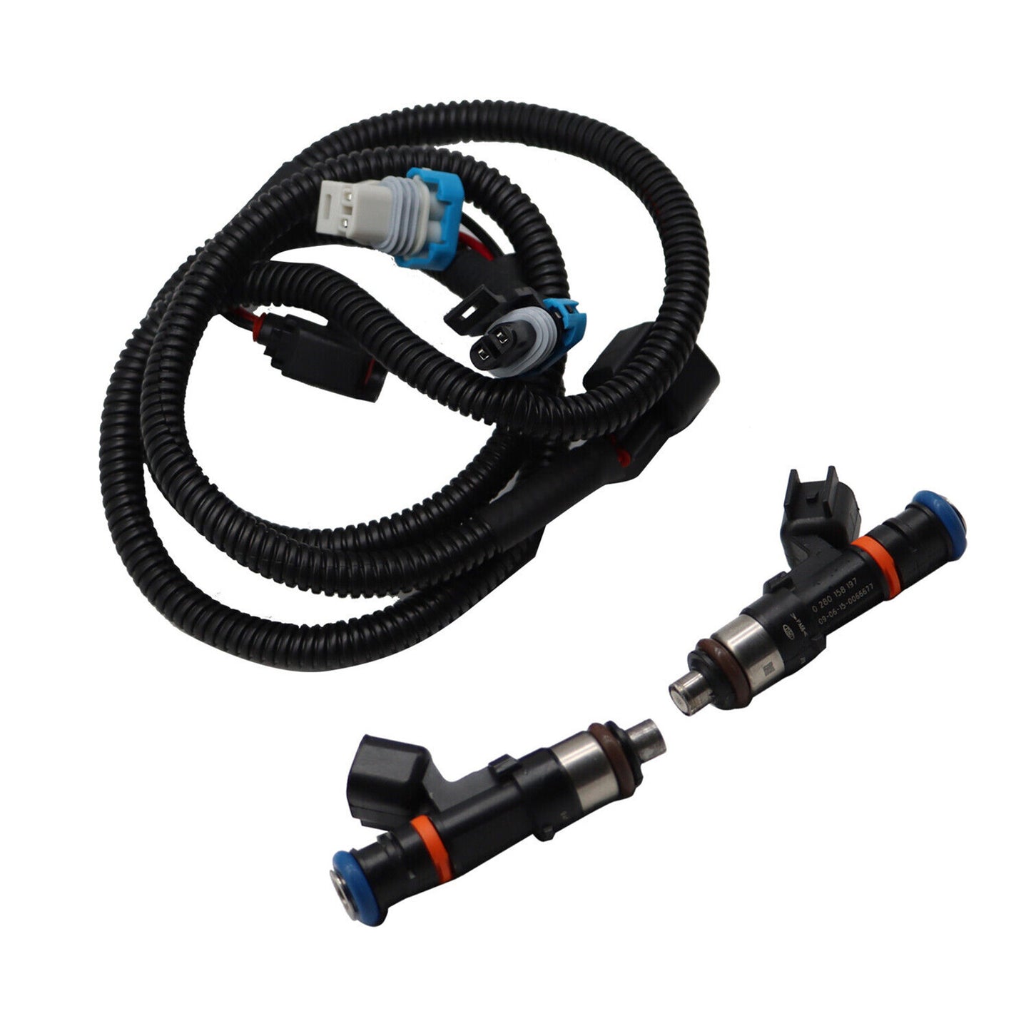 2Pcs Fuel Injector with Pigtail Harness Fit for Polaris Ranger XP 800 2012-2013