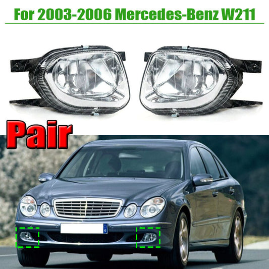 2 pieces for 2003-2006 for Mercedes-Benz W211 LHRH front fog lights and headlights without bulbs.