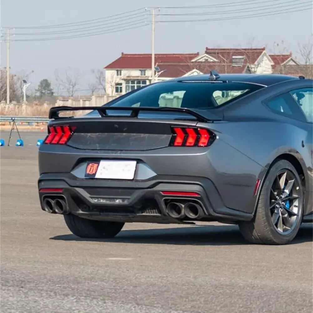 For 2024-2025 for Ford for Mustang GT Track Pack Rear Trunk Lip Spoiler Wing Gloss Black