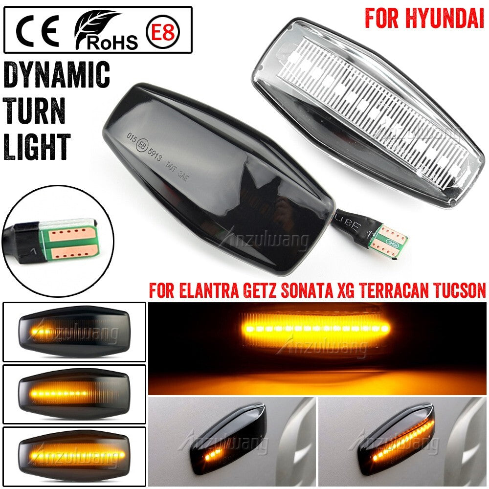 Dynamic Side Turn signal Light for Hyundai for Elantra Getz Sonata for Tucson Terracan