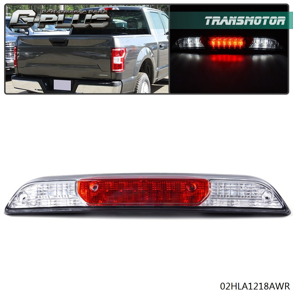 Rear LED third brake light/cargo light suitable for 15-19 for Ford F150 with transparent red lens.