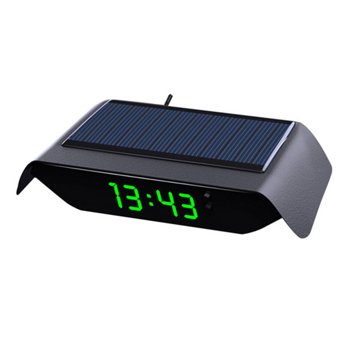 4 in 1 LCD Digital Car Time Clock Solar Powered Thermometer With LED Light
