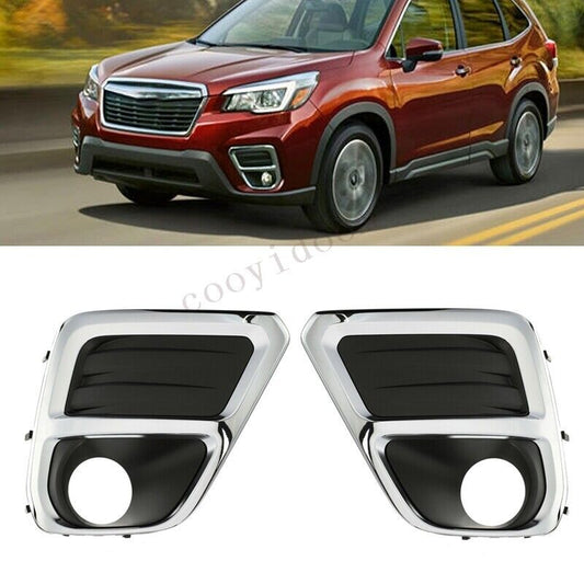 Dual front bumper fog light trim cover frame for Subaru Forester 2019 - 2021