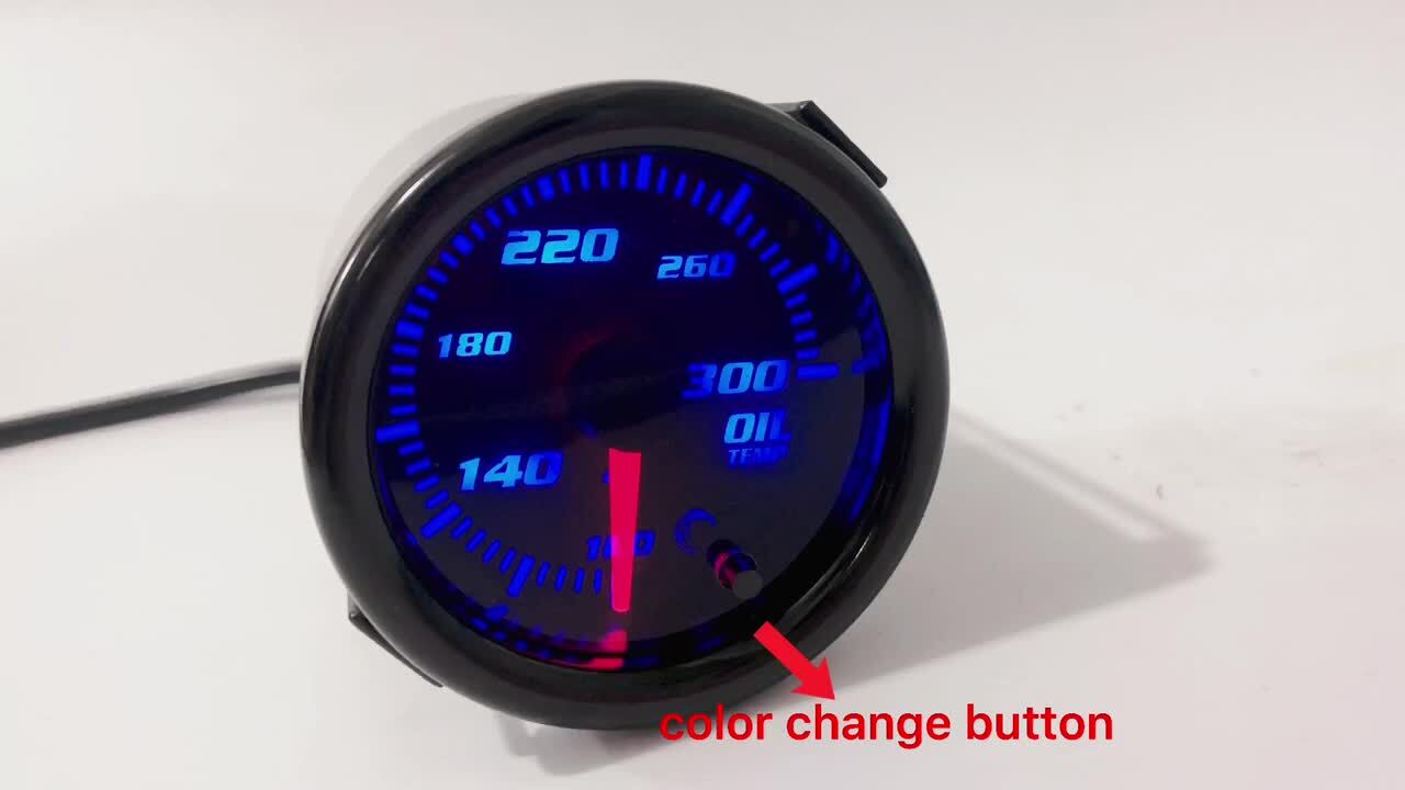 7 Color 2 52mm Oil Temp Gauge Oil Temperature Meter100-300¨H W/ Sensor 1/8 NPT