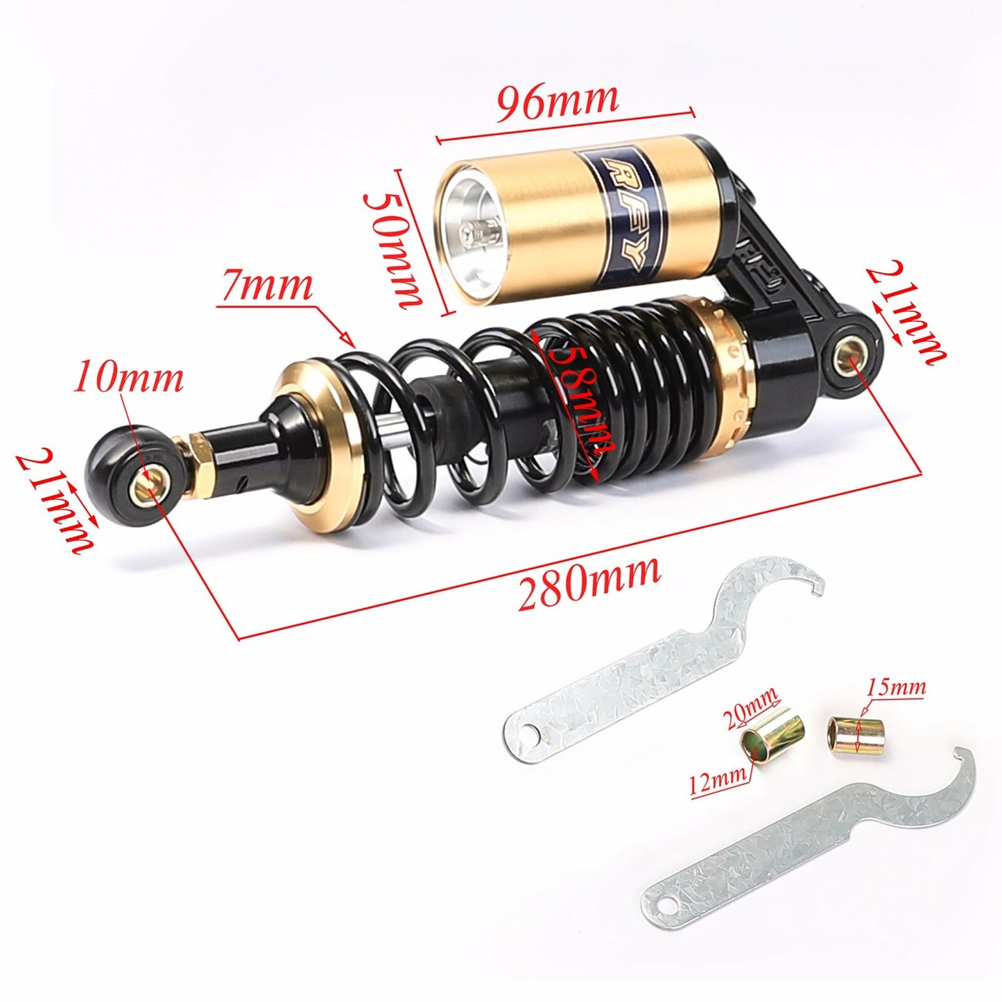 280mm 11-inch rear air shock absorber suspension scooter/all-terrain vehicle suitable for Honda RFY