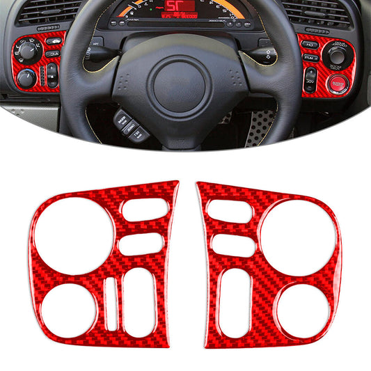 Fit for Honda S2000 2004-2009 RHD Interior Driver Side Dashboard Cover Trim 2pcs Red
