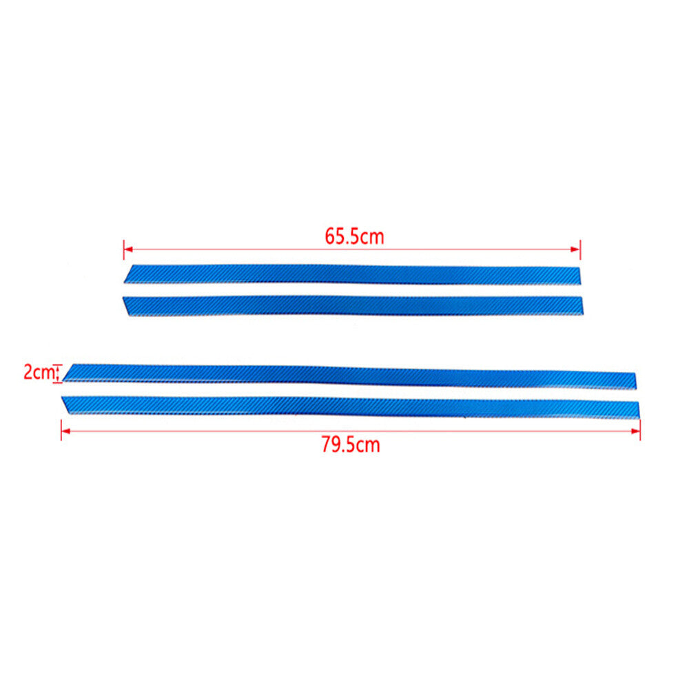 Blue Carbon Fiber Interior Door Panel Decorative Trim For Toyot@ 4Runner 2010-23