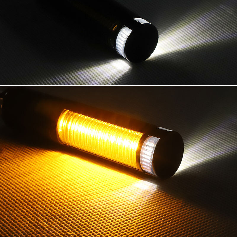 2pcs LED Motorcycle Flowing Turn Signal Indicator Light DRL Lamp Amber White 12V