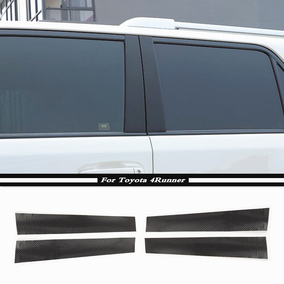 Carbon fiber door and window pillar decals for Toyota 4Runner (2010-2023)