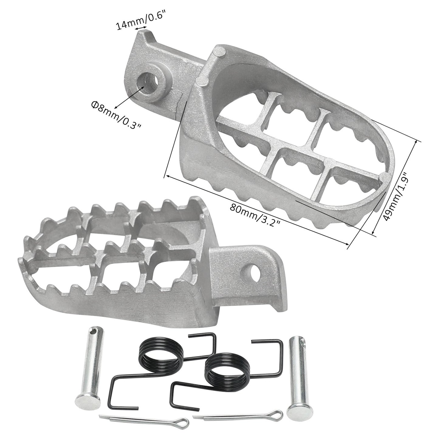 2-pack of foot pegs and footstools suitable for CRF50, XR70, CRF110, SSR 110, KLX110, XR50, CRF70