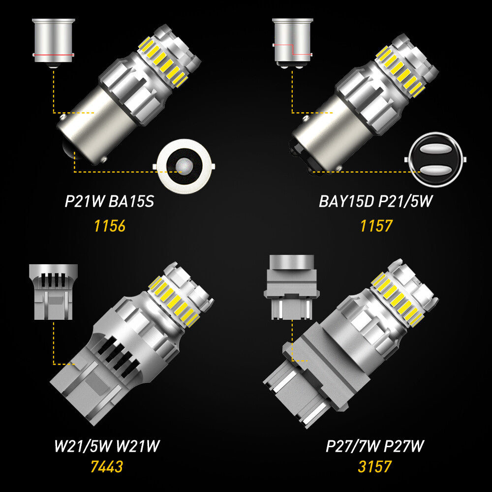 AUXITO 1157 1156 3157 7443 LED indicator lights, signal bulbs, front and rear lights 2F23